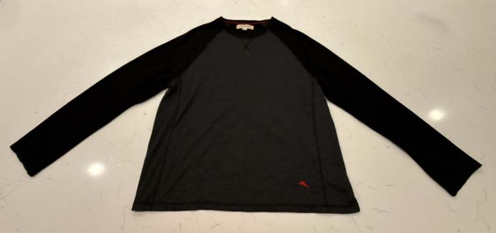 Tommy Bahama Long Sleeve Crew Neck Shirt Size XL Gray Black